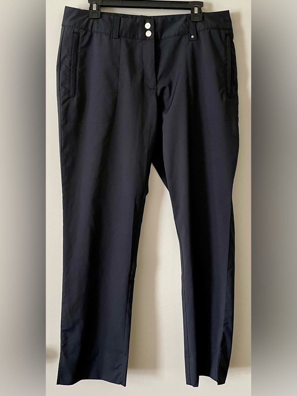 Nike Golf Tour Pro Performance Size 12 Black Straight-Leg Pants Zip Pockets